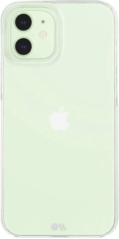 کاور محافظ باریک و سبک Case-Mate Barely There برای Apple iPhone 12 Mini - طراحی شفاف و مقاوم در برابر خط و خش، سازگار با شارژ بی‌سیم - شفاف