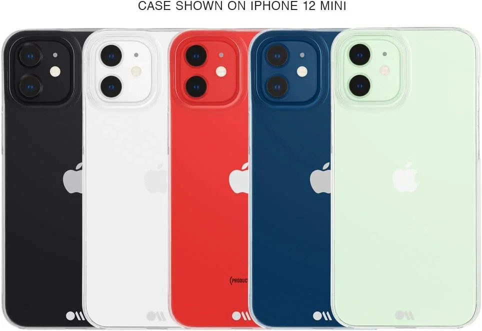کاور محافظ باریک و سبک Case-Mate Barely There برای Apple iPhone 12 Mini - طراحی شفاف و مقاوم در برابر خط و خش، سازگار با شارژ بی‌سیم - شفاف