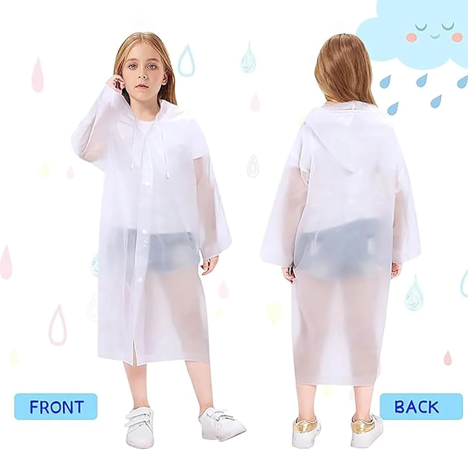 ست 2 عددی پانچو بارانی بچه گانه، بارانی ضد آب و تنفسی، شنل بارانی ضد آب قابل استفاده مجدد با کلاه و آستین، برای مدرسه، پیاده روی در فضای باز، دوچرخه سواری، کمپینگ، مسافرت، سایز آزاد