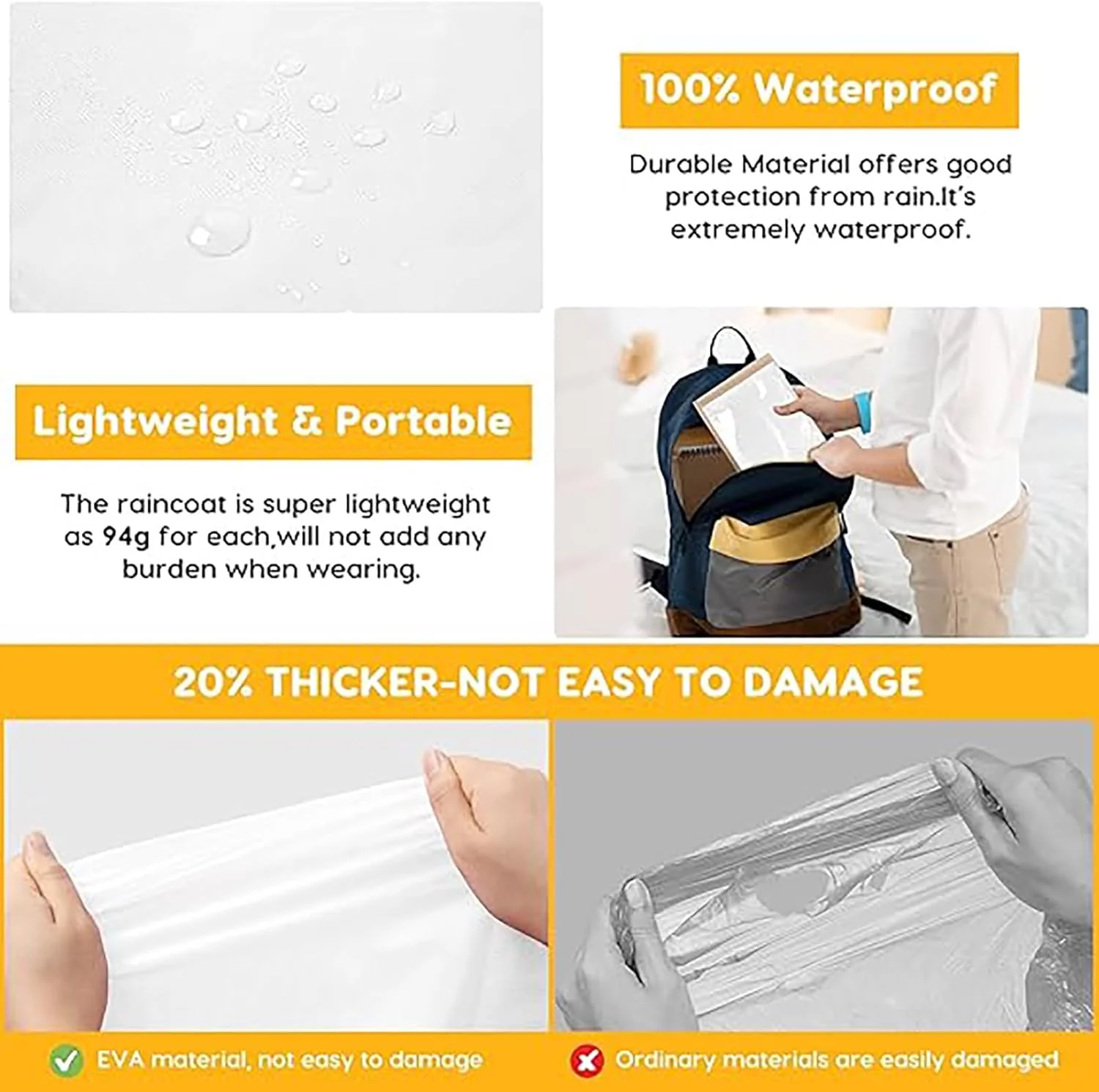 ست 2 عددی پانچو بارانی بچه گانه، بارانی ضد آب و تنفسی، شنل بارانی ضد آب قابل استفاده مجدد با کلاه و آستین، برای مدرسه، پیاده روی در فضای باز، دوچرخه سواری، کمپینگ، مسافرت، سایز آزاد