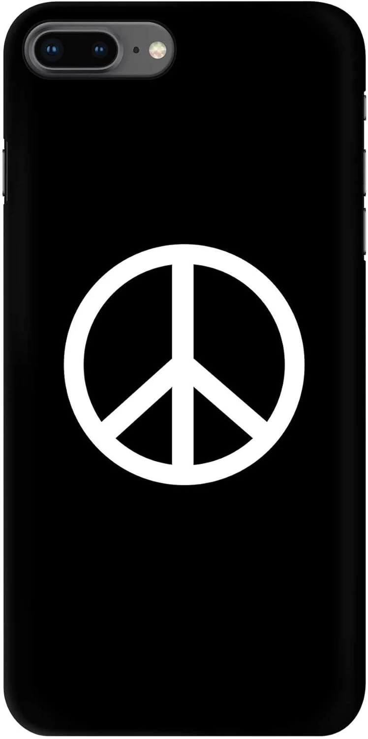 قاب محافظ استایلیزد سازگار با گوشی اپل آیفون 8 پلاس، سری کلاسیک باریک و سبک، کاور موبایل سفارشی، محافظ PC سخت با روکش مات و طرح [طراحی شده برای اپل آیفون 8 پلاس] - علامت صلح