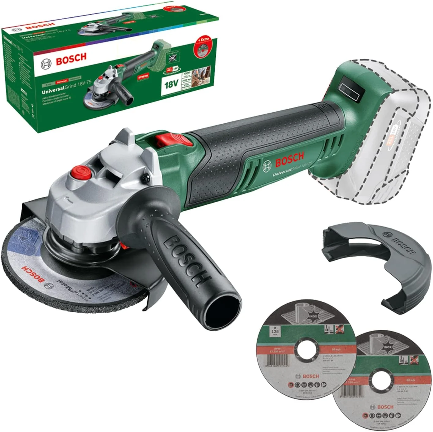 دستگاه فرز شارژی کوچک بوش UniversalGrind 18V-75 (برای سنگ زنی، برش، برس زدن و سنباده زنی مواد مختلف؛ سیستم 18 ولت؛ قطر 115 و 125 میلی متر؛ بدون باتری) - نسخه آمازون دستگاه فرز شارژی کوچک بوش UniversalGrind 18V-75 (برای سنگ زنی، برش، برس زدن و سنباده زنی مواد مختلف؛ سیستم 18 ولت؛ قطر 115 و 125 میلی متر؛ بدون باتری) - نسخه آمازون
