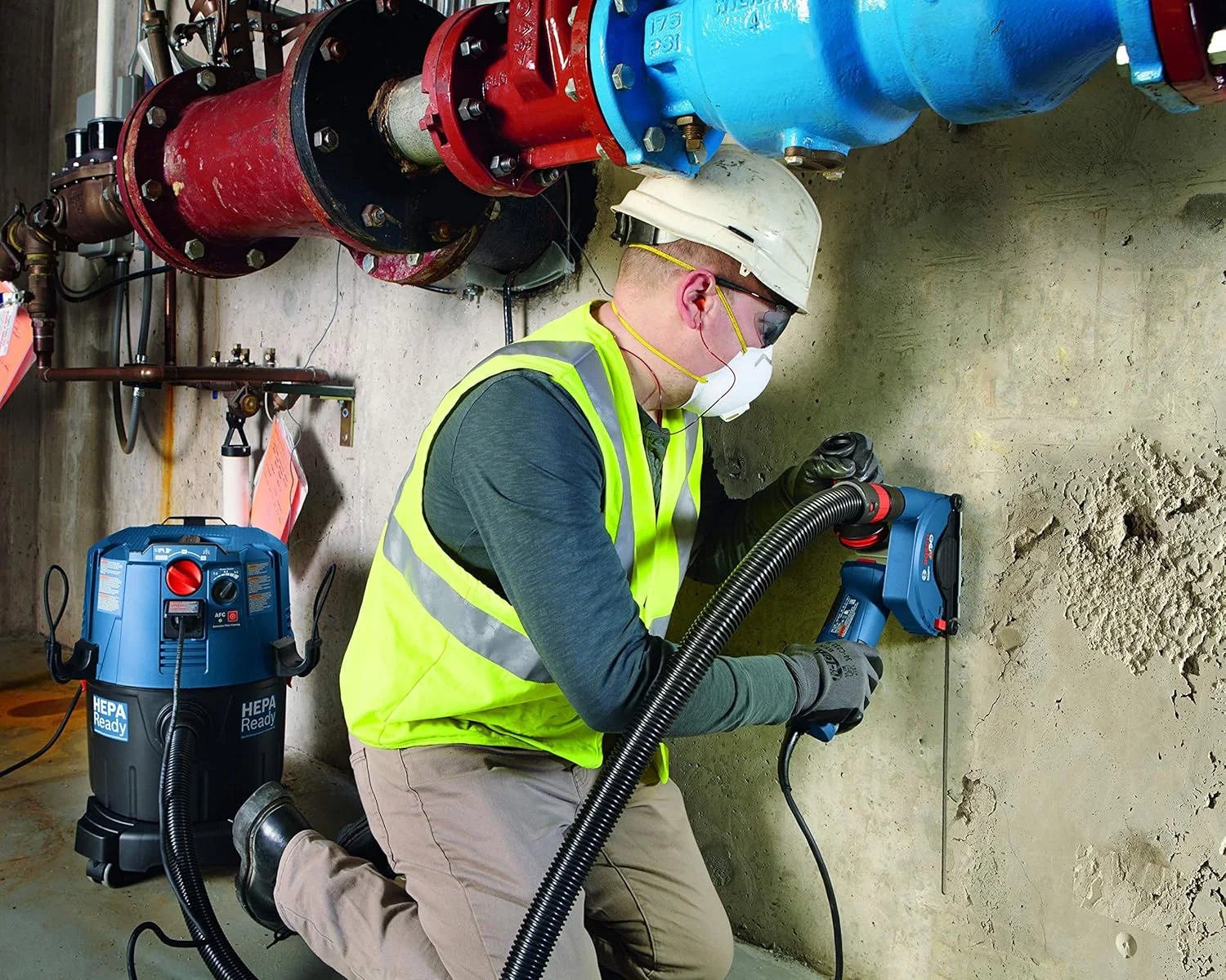 اتصال جمع آوری گرد و غبار فرز زاویه ای کوچک بوش GA50DC، 4-1/2 اینچ تا 5 اینچ