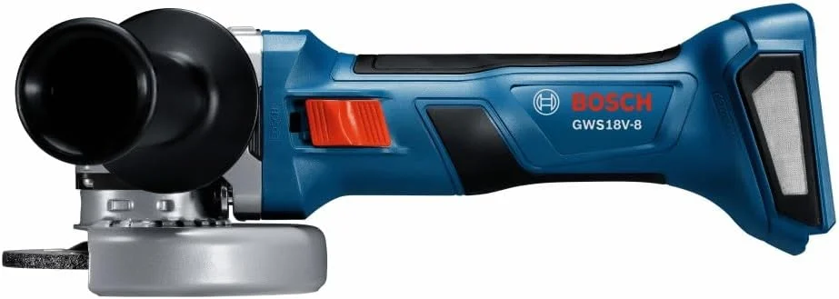 فرز سنگبری بوش GWS18V-8N 18V بدون جاروبک 4-1/2 اینچ با کلید کشویی (فقط ابزار)، مشکی/خاکستری/آبی فرز سنگبری بوش GWS18V-8N 18V بدون جاروبک 4-1/2 اینچ با کلید کشویی (فقط ابزار)، مشکی/خاکستری/آبی