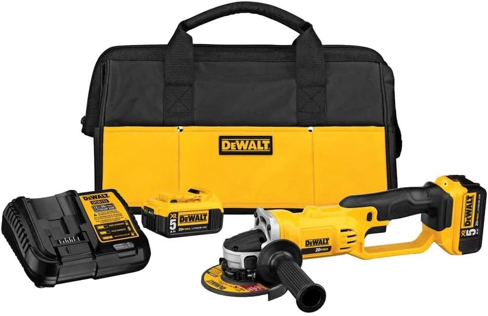 کیت ابزار فرز سنگبری زاویه ای 20 ولت مکس DEWALT، 4-1/2 اینچ (DCG412P2) کیت ابزار فرز سنگبری زاویه ای 20 ولت مکس DEWALT، 4-1/2 اینچ (DCG412P2)