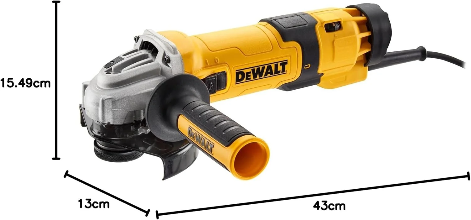 دستگاه فرز زاویه ای DeWalt (1500 وات، 125 میلی متر با الکترونیک سرعت، با شروع نرم و حفاظت از ولتاژ صفر) DWE4257-QS دستگاه فرز زاویه ای DeWalt (1500 وات، 125 میلی متر با الکترونیک سرعت، با شروع نرم و حفاظت از ولتاژ صفر) DWE4257-QS