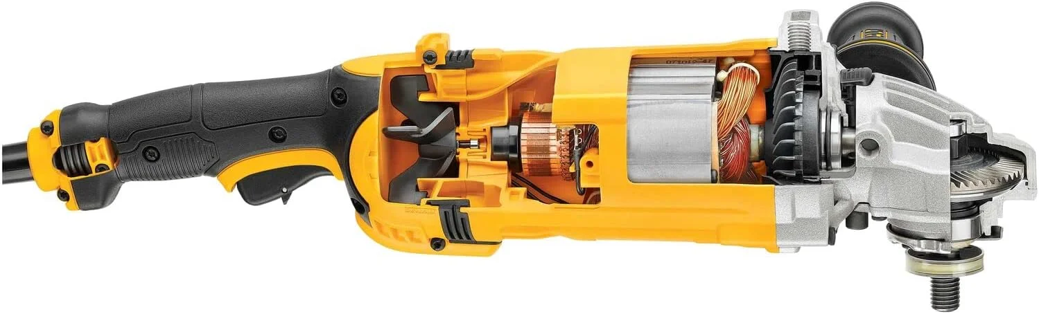 دستگاه فرز بزرگ زاویه ای 180 میلی متری 2400 واتی Dewalt با کلید قفل شونده، زرد/مشکی، DWE4557-B5 دستگاه فرز بزرگ زاویه ای 180 میلی متری 2400 واتی Dewalt با کلید قفل شونده، زرد/مشکی، DWE4557-B5