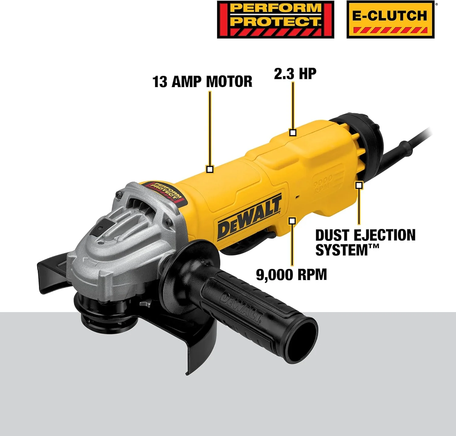 فرز انگشتی پدالی پرقدرت DEWALT DWE43144N بدون قفل، 6 اینچ فرز انگشتی پدالی پرقدرت DEWALT DWE43144N بدون قفل، 6 اینچ