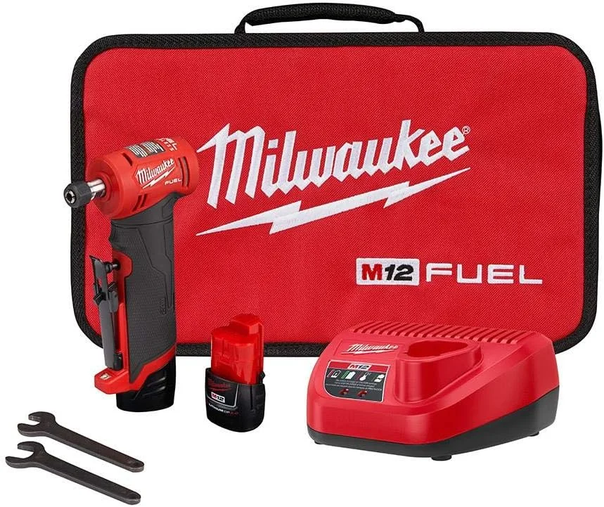 کیت فرز انگشتی بادی M12 Fuel Milwaukee 2485-22 (2 آمپر ساعت)