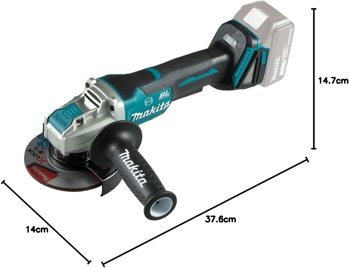 فرز سنگبری شارژی ماکیتا DGA520ZX1، 18 ولت با کلید پدالی (بدون باتری، بدون شارژر)، بنزینی فرز سنگبری شارژی ماکیتا DGA520ZX1، 18 ولت با کلید پدالی (بدون باتری، بدون شارژر)، بنزینی