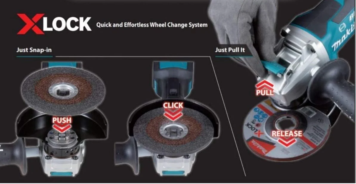 دستگاه فرز زاویه ای شارژی ماکیتا DGA519RTJ، 18 ولت LXT، قطر 125 میلی متر (2 عدد باتری 5.0 آمپر ساعت) در جعبه حمل MAKPAC دستگاه فرز زاویه ای شارژی ماکیتا DGA519RTJ، 18 ولت LXT، قطر 125 میلی متر (2 عدد باتری 5.0 آمپر ساعت) در جعبه حمل MAKPAC