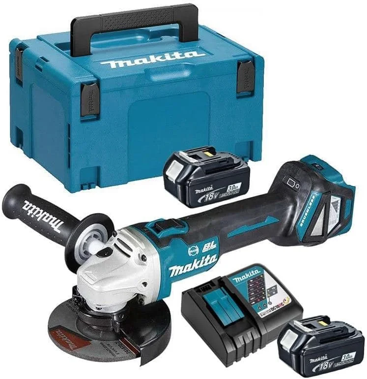 دستگاه فرز زاویهای شارژی ماکیتا DGA513RFJ، 18 ولت LXT، قطر 125 میلیمتر (2 عدد باتری 3.0 آمپر) در جعبه MAKPAC دستگاه فرز زاویهای شارژی ماکیتا DGA513RFJ، 18 ولت LXT، قطر 125 میلیمتر (2 عدد باتری 3.0 آمپر) در جعبه MAKPAC