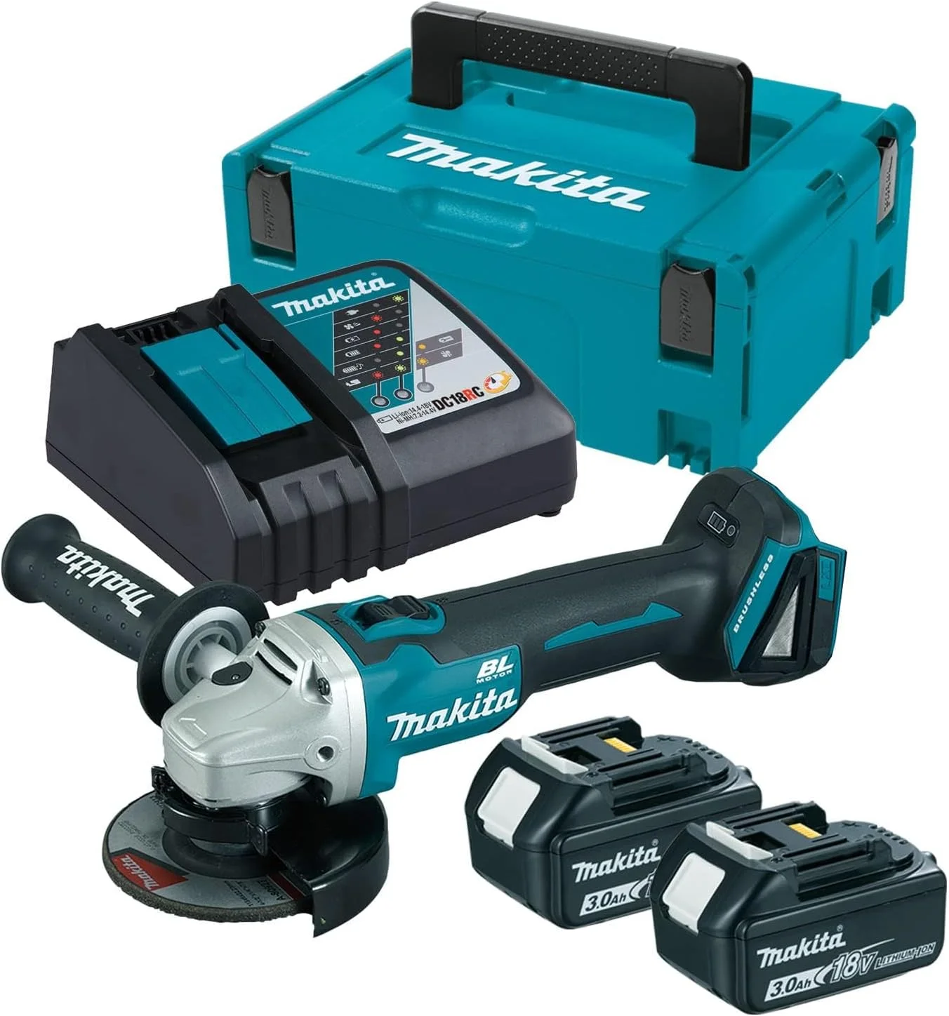 فرز سنگبری شارژی 18 ولت لیتیوم-یون ماکیتا مدل DGA455RFJ به همراه 2 عدد باتری 3 آمپر و شارژر، قطر صفحه 115 میلی متر فرز سنگبری شارژی 18 ولت لیتیوم-یون ماکیتا مدل DGA455RFJ به همراه 2 عدد باتری 3 آمپر و شارژر، قطر صفحه 115 میلی متر