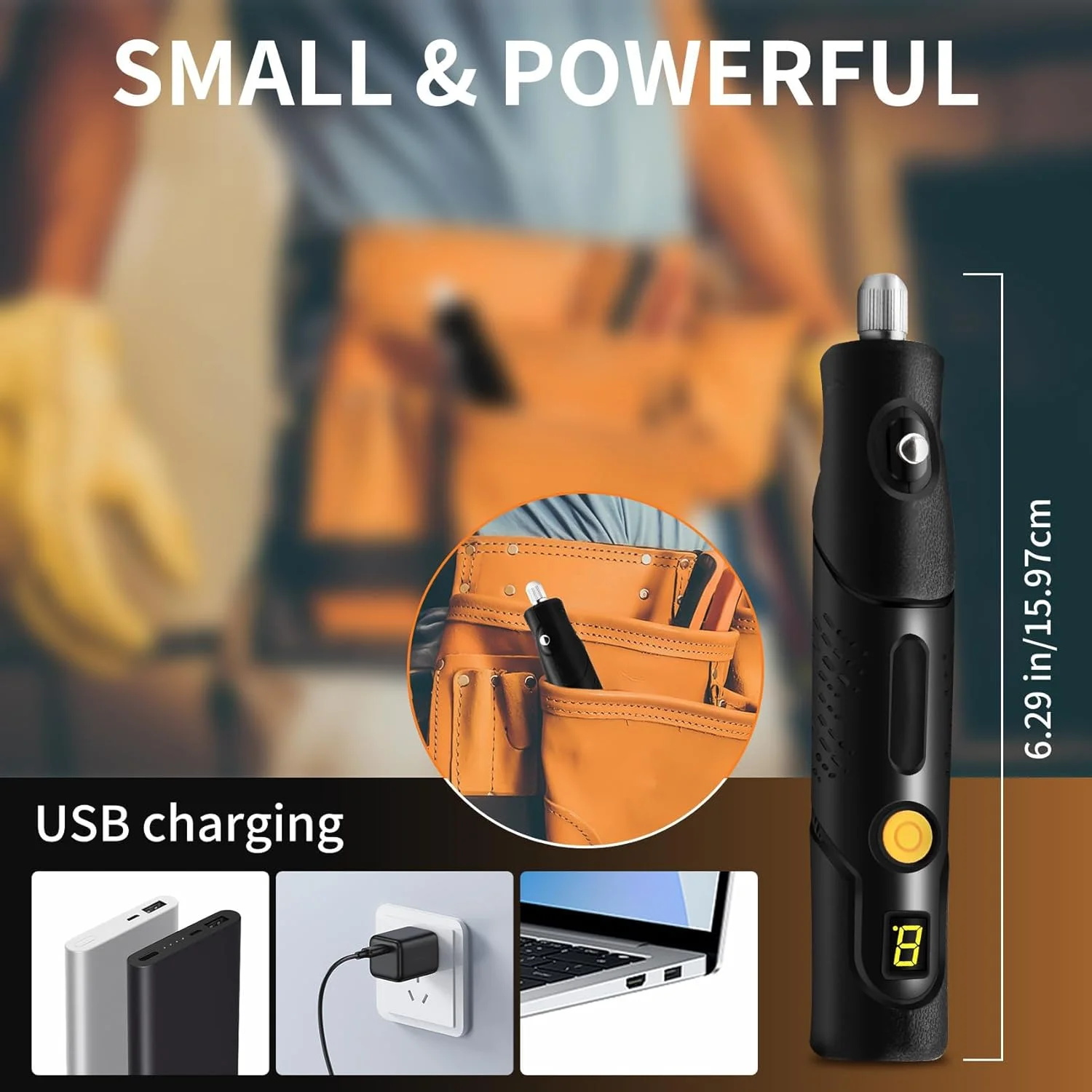 کیت ابزار چرخشی مینی بی سیم KASTWAVE، ابزار برقی چند منظوره 5 سرعته، صفحه نمایش LED، برای سنباده زنی، حکاکی، پولیش، سوراخکاری، صنایع دستی، و ساخت DIY کیت ابزار چرخشی مینی بی سیم KASTWAVE، ابزار برقی چند منظوره 5 سرعته، صفحه نمایش LED، برای سنباده زنی، حکاکی، پولیش، سوراخکاری، صنایع دستی، و ساخت DIY