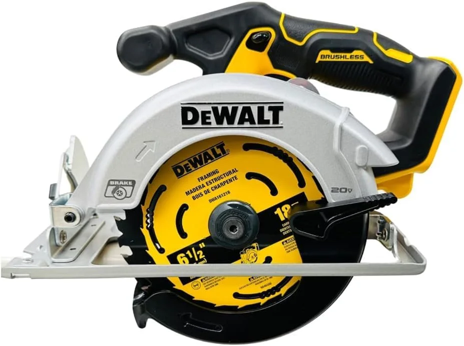 اره دایره ای 20 ولت DEWALT DCS566، اره دایره ای 6.5 اینچی شارژی 20 ولت (فقط ابزار خالی، بسته بندی فله ای)، زرد اره دایره ای 20 ولت DEWALT DCS566، اره دایره ای 6.5 اینچی شارژی 20 ولت (فقط ابزار خالی، بسته بندی فله ای)، زرد