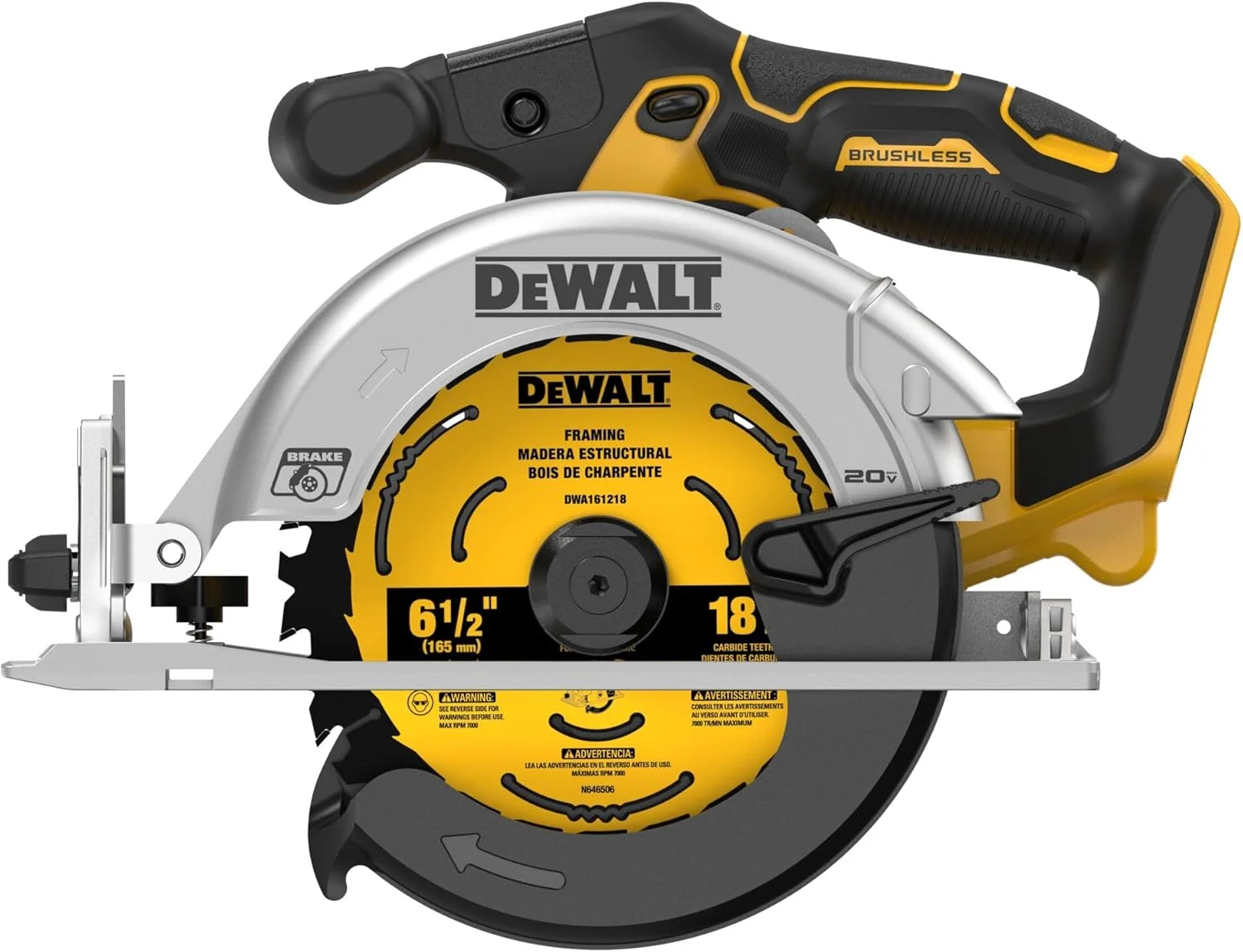 اره دیسکی گرد شارژی 20 ولت ماکس* DEWALT، 6-1/2 اینچ، فقط ابزار (DCS565B) اره دیسکی گرد شارژی 20 ولت ماکس* DEWALT، 6-1/2 اینچ، فقط ابزار (DCS565B)