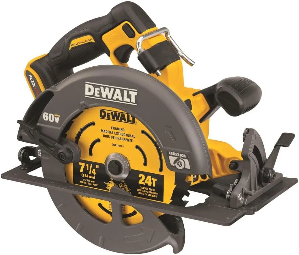 اره دیسکی گرد بر 60 ولت ماکس* DEWALT FLEXVOLT با ترمز، 7-1/4 اینچ، فقط ابزار (DCS578B) اره دیسکی گرد بر 60 ولت ماکس* DEWALT FLEXVOLT با ترمز، 7-1/4 اینچ، فقط ابزار (DCS578B)