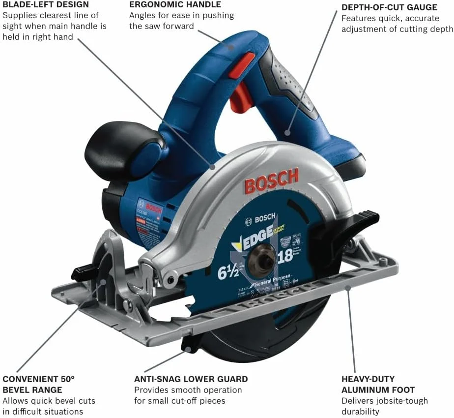اره دایره ای شارژی 18 ولت 6-1/2 اینچ بوش مدل CCS180B (فقط ابزار)