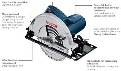 اره دایره ای دستی حرفه ای بوش مدل Gks-9 با توان 2050 وات اره دایره ای دستی حرفه ای بوش مدل Gks-9 با توان 2050 وات