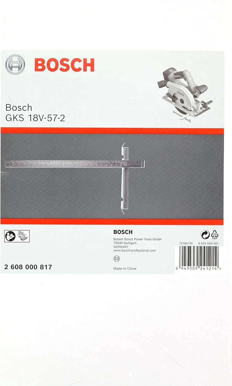 راهنمای موازی بوش پروفشنال 1x برای اره های گرد GKS 18V-57-2 (برای برش موازی آسان، لوازم جانبی اره گرد)