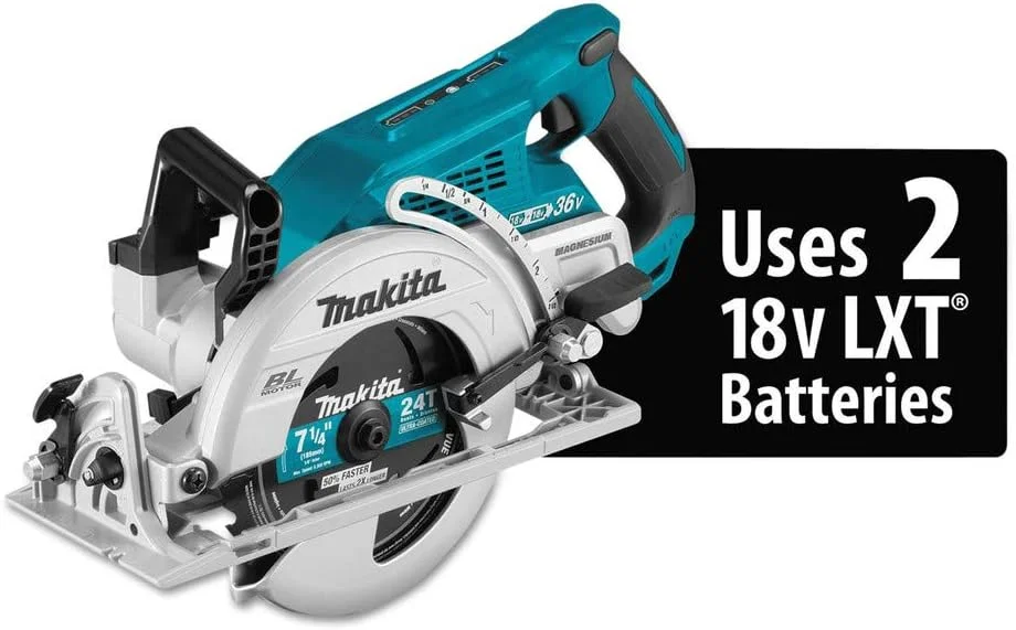 اره دیسکی گرد بر پشتی 18 ولت X2 LXT لیتیوم-یون 36 ولت براشلس 7-1/4 اینچ ماکیتا مدل XSR01Z (فقط ابزار)