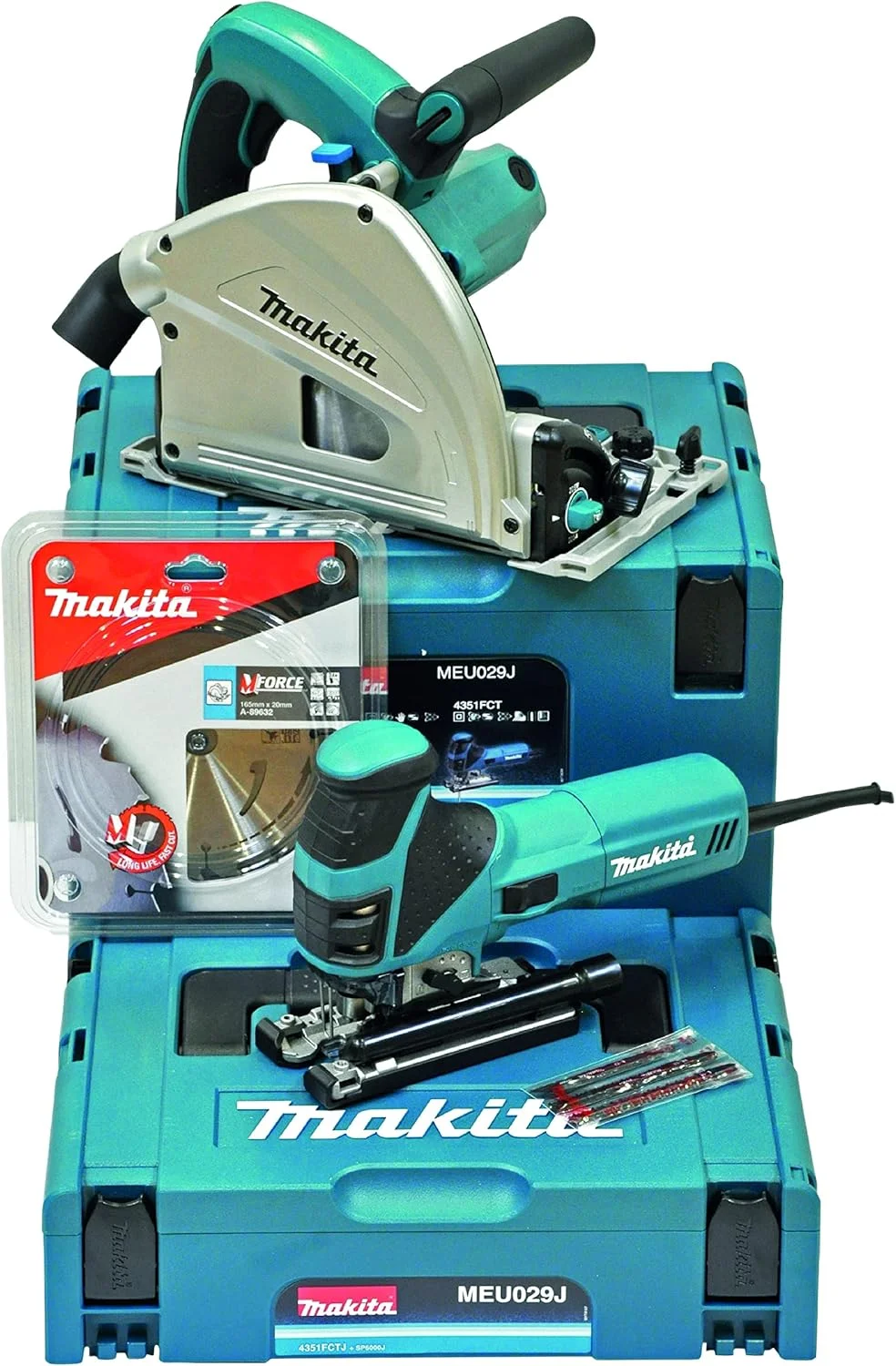مجموعه اره ماکیتا MEU029J (4351FCT + SP6000 + A-89632)، 1300 وات، آبی/نقره ای مجموعه اره ماکیتا MEU029J (4351FCT + SP6000 + A-89632)، 1300 وات، آبی/نقره ای