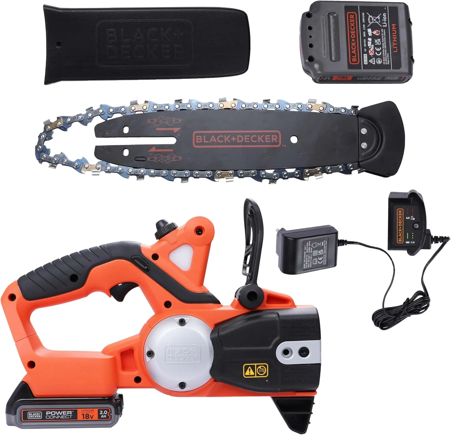 اره زنجیری شارژی بلک اند دکر (اره زنجیری 18 ولت 2.0 آمپر ساعت، طول تیغه 20 سانتی متر، حداکثر قطر شاخه 160 میلی متر) مدل GKC1820L20 اره زنجیری شارژی بلک اند دکر (اره زنجیری 18 ولت 2.0 آمپر ساعت، طول تیغه 20 سانتی متر، حداکثر قطر شاخه 160 میلی متر) مدل GKC1820L20