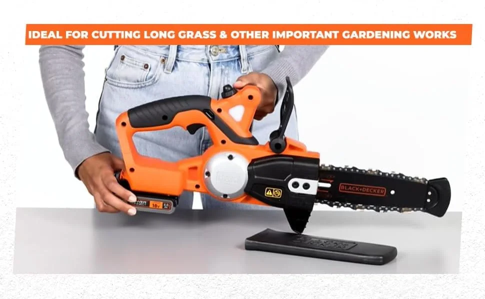 اره زنجیری شارژی بلک اند دکر (اره زنجیری 18 ولت 2.0 آمپر ساعت، طول تیغه 20 سانتی متر، حداکثر قطر شاخه 160 میلی متر) مدل GKC1820L20 اره زنجیری شارژی بلک اند دکر (اره زنجیری 18 ولت 2.0 آمپر ساعت، طول تیغه 20 سانتی متر، حداکثر قطر شاخه 160 میلی متر) مدل GKC1820L20