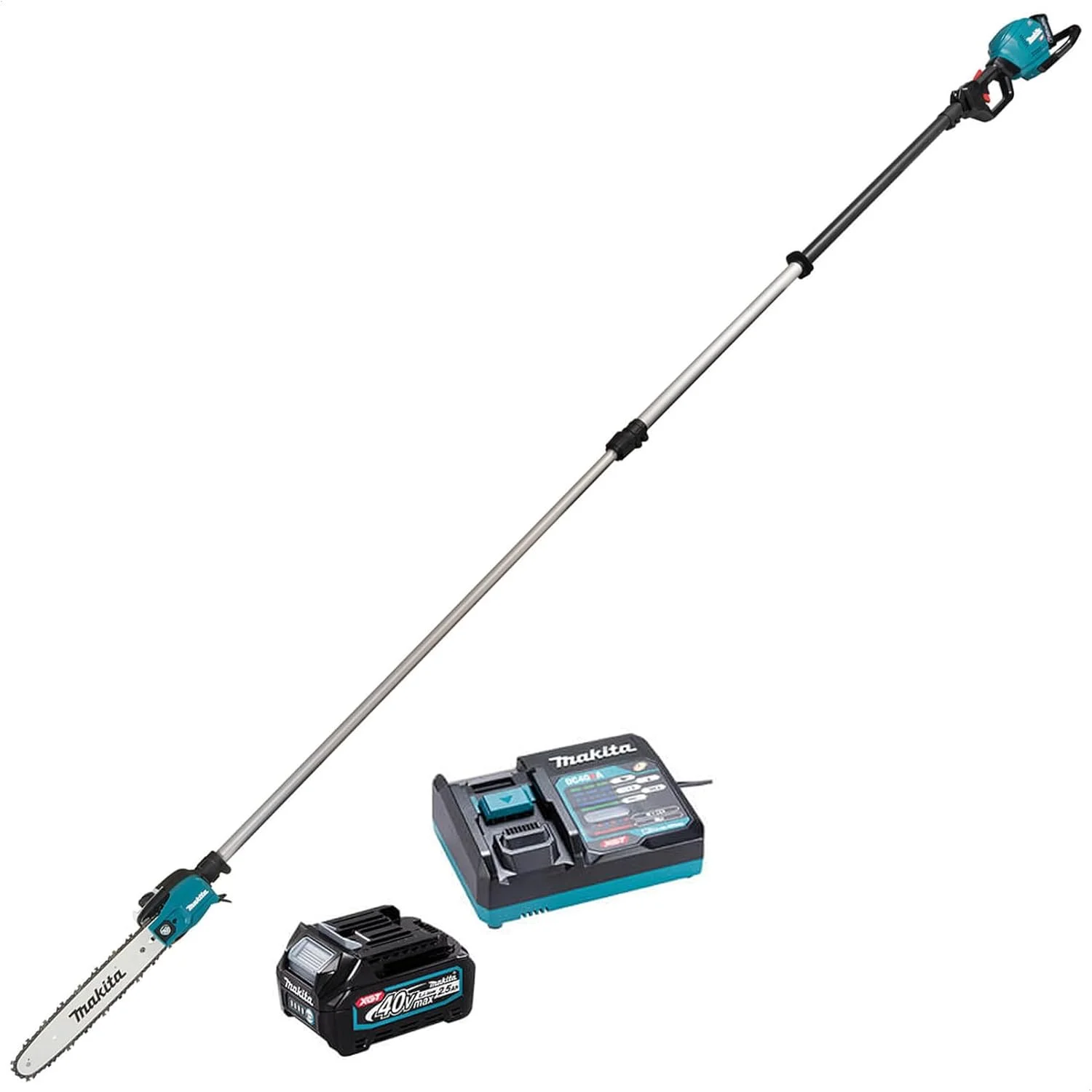 اره زنجیری شارژی تلسکوپی ماکیتا مدل UA004GM101، سایز 300 میلی متر، به همراه 1 عدد باتری 4 آمپر XGT و 1 عدد شارژر XGT