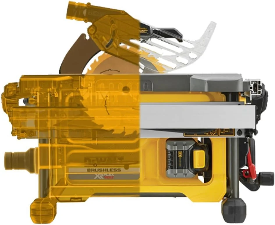 اره میزی دیوالت DCS7485N-XJ XR Flex Volt، واحد اصلی، 108 وات، 54 ولت، زرد/مشکی، 210 میلی متر، مجموعه 8 عددی