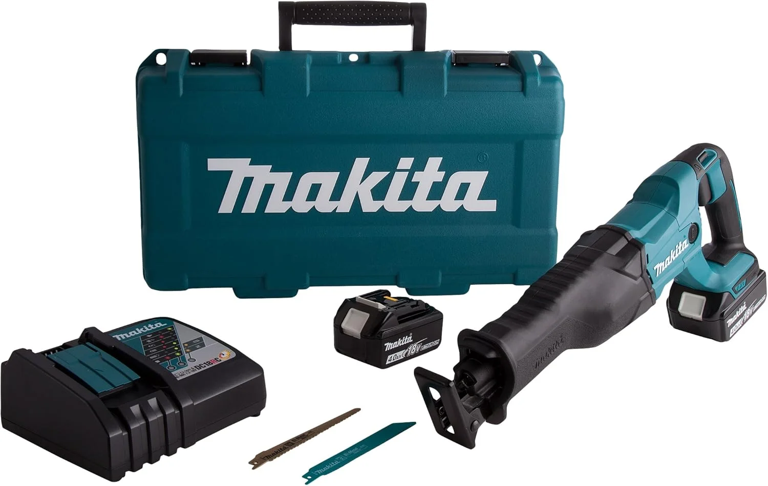 اره عمود بر شارژی 18 ولت Makita DJR186RME LXT به همراه 2 عدد باتری 4.0 آمپر لیتیوم-یون و شارژر عرضه شده در کیف حمل اره عمود بر شارژی 18 ولت Makita DJR186RME LXT به همراه 2 عدد باتری 4.0 آمپر لیتیوم-یون و شارژر عرضه شده در کیف حمل