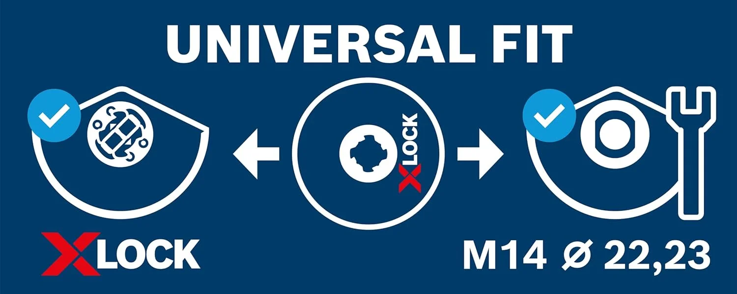 صفحه برش فلز بوش پروفشنال X-LOCK استاندارد (مناسب فلز، 125 x 2.5 x 22.23 میلی متر، خمیده، لوازم جانبی فرز زاویه ای)