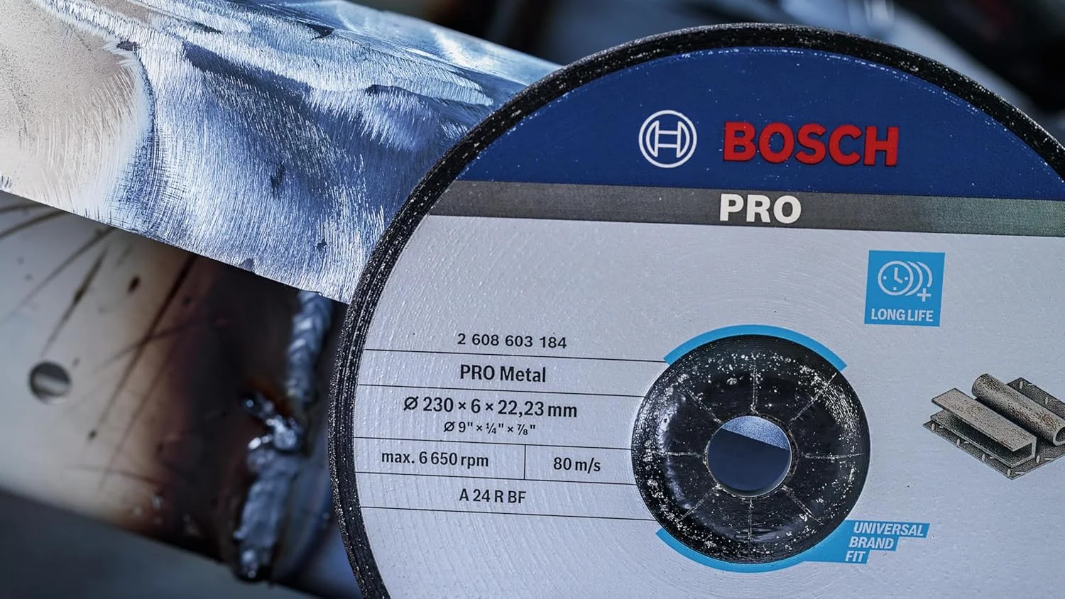 صفحه ساب فلز بوش مدل Pro Metal Longlife مناسب سنگ فرزهای بزرگ و سوراخ 22.23 میلیمتری (برای فولاد، قطر 180 میلیمتر، لوازم جانبی حرفهای سنگ فرز بزرگ) صفحه ساب فلز بوش مدل Pro Metal Longlife مناسب سنگ فرزهای بزرگ و سوراخ 22.23 میلیمتری (برای فولاد، قطر 180 میلیمتر، لوازم جانبی حرفهای سنگ فرز بزرگ)