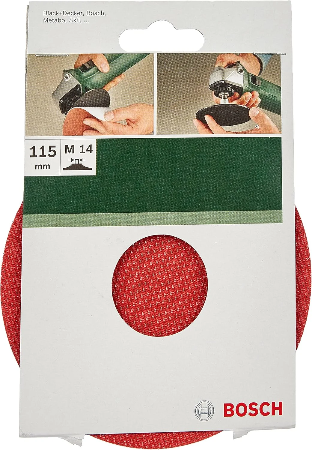 صفحه سنباده لاستیکی 115 میلی متری بوش 2609256271 برای سنگ فرز با سیستم اتصال نوع Velcro