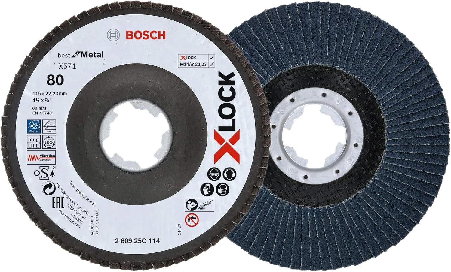 صفحه ساب بوش پروفشنال 260925C114 (X-Lock، قطر 115 میلی متر، درجه زبری K80، قطر سوراخ 22.23 میلی متر، لوازم جانبی سنگ فرز) صفحه ساب بوش پروفشنال 260925C114 (X-Lock، قطر 115 میلی متر، درجه زبری K80، قطر سوراخ 22.23 میلی متر، لوازم جانبی سنگ فرز)