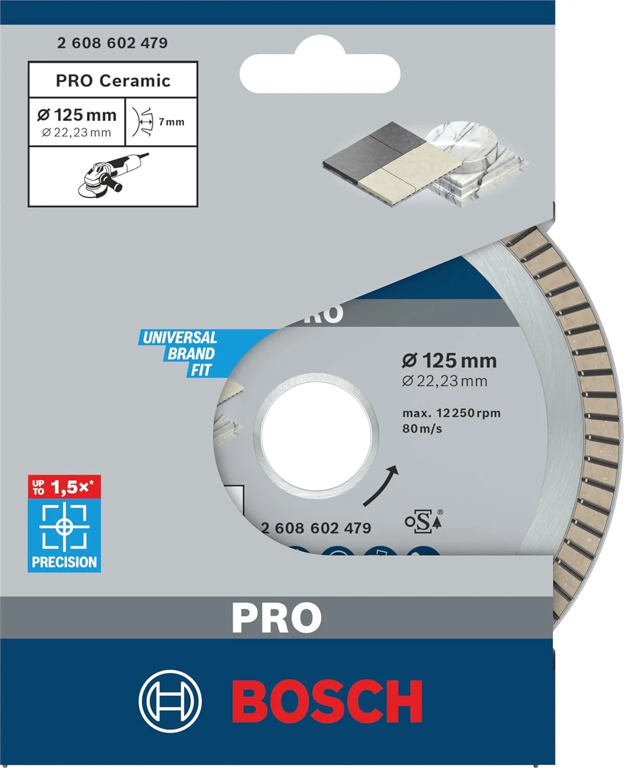 صفحه برش الماسه سرامیک بوش مدل Professional Best for Ceramic Extra-Clean Turbo (سرامیک، 125 x 22.23 میلی متر، لوازم جانبی فرز) صفحه برش الماسه سرامیک بوش مدل Professional Best for Ceramic Extra-Clean Turbo (سرامیک، 125 x 22.23 میلی متر، لوازم جانبی فرز)