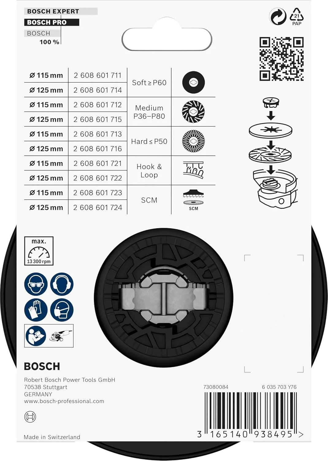 صفحه پشتیبان بوش 1x PRO برای سنگ فرزهای زاویه ای کوچک، X-Lock، سخت (Ø 115 میلی متر، لوازم جانبی حرفه ای سنگ فرز زاویه ای کوچک) صفحه پشتیبان بوش 1x PRO برای سنگ فرزهای زاویه ای کوچک، X-Lock، سخت (Ø 115 میلی متر، لوازم جانبی حرفه ای سنگ فرز زاویه ای کوچک)