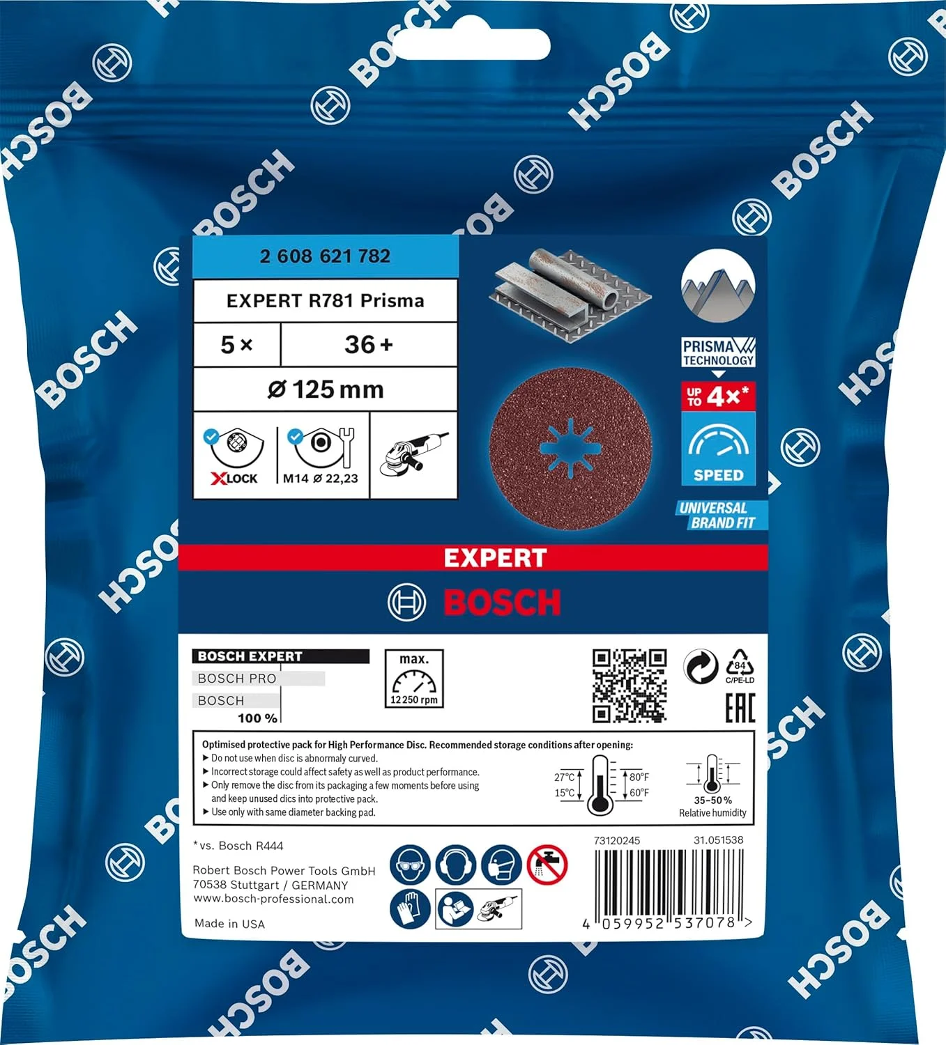 صفحه فیبری سرامیکی اکس-لاک بوش پروفشنال Expert R781 Prisma، 5 عددی (قطر 125 میلی متر، زبری 36، لوازم جانبی سنگ فرز زاویه ای اکس-لاک) صفحه فیبری سرامیکی اکس-لاک بوش پروفشنال Expert R781 Prisma، 5 عددی (قطر 125 میلی متر، زبری 36، لوازم جانبی سنگ فرز زاویه ای اکس-لاک)