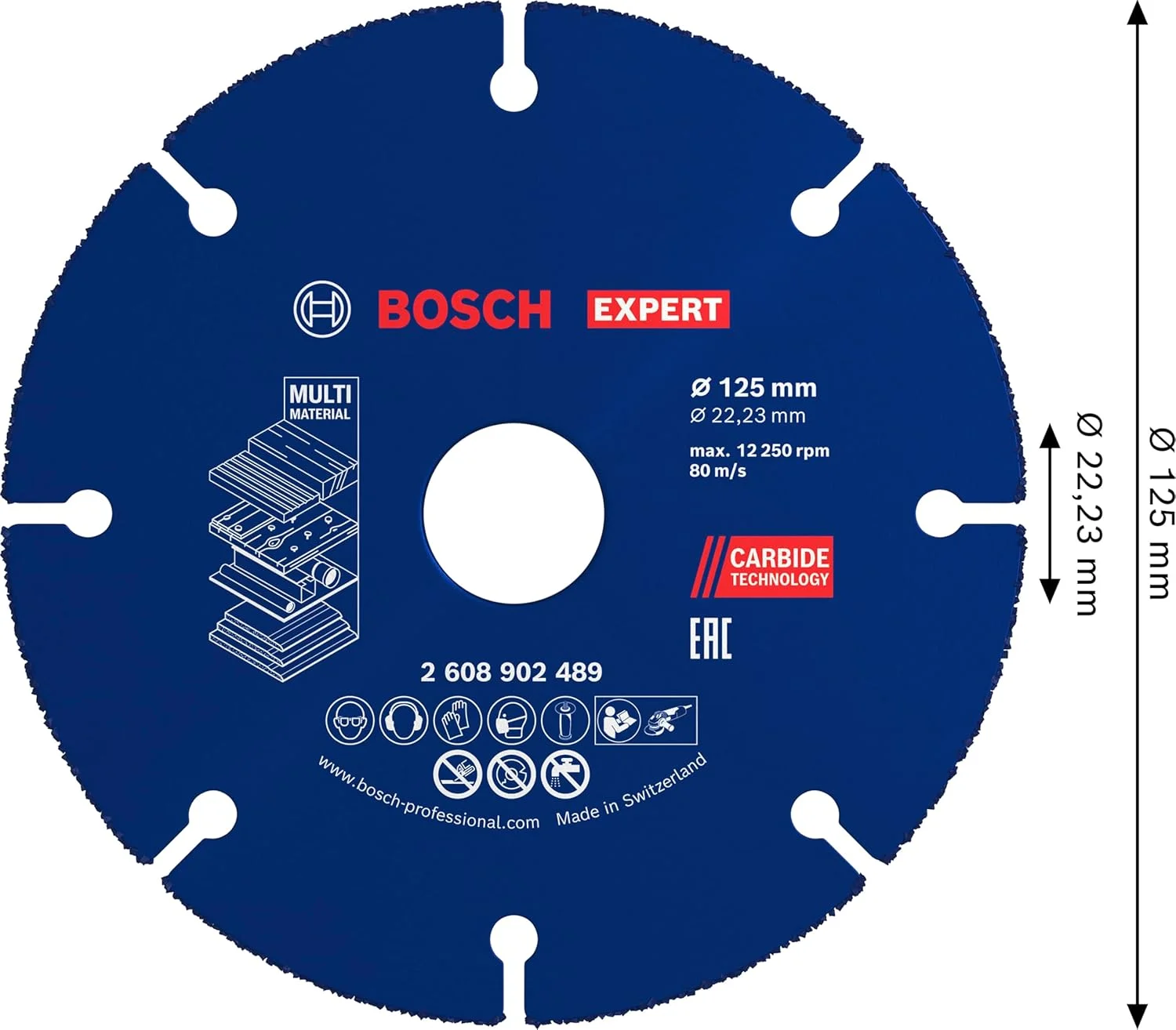 صفحه برش چند منظوره کاربید اکسپرت بوش (مناسب چوب سخت، چوب با میخ، قطر 125 میلی متر، لوازم جانبی حرفه ای، فرز زاویه ای کوچک) صفحه برش چند منظوره کاربید اکسپرت بوش (مناسب چوب سخت، چوب با میخ، قطر 125 میلی متر، لوازم جانبی حرفه ای، فرز زاویه ای کوچک)