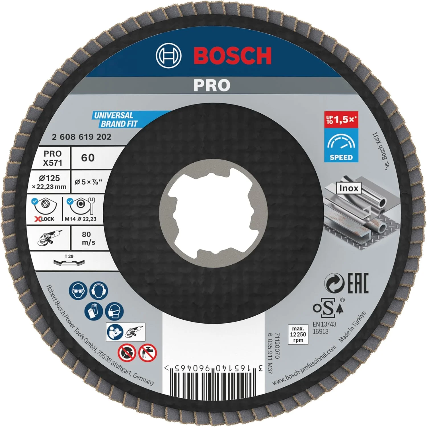 صفحه ساب زاویه ای بوش مدل Best (مناسب فلز، X-LOCK، X571، قطر 125 میلی متر، اندازه ذرات K40) صفحه ساب زاویه ای بوش مدل Best (مناسب فلز، X-LOCK، X571، قطر 125 میلی متر، اندازه ذرات K40)