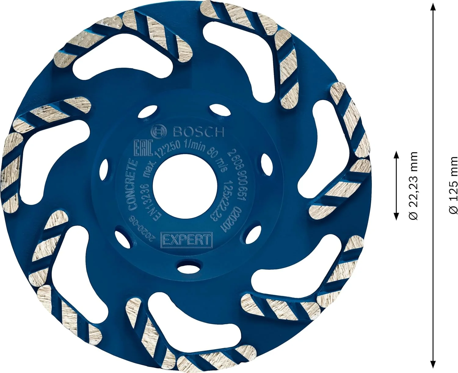 صفحه ساب الماسه بتن بوش پروفشنال مدل Expert Concrete (مناسب بتن، قطر 125 میلی متر، لوازم جانبی دستگاه ساب بتن)