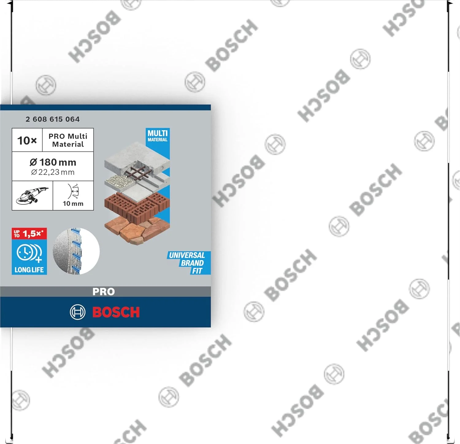 بسته 10 عددی صفحه برش الماسه چند منظوره بوش PRO برای سوراخ 22.23 میلیمتری و سنگ فرزهای بزرگ (برای بتن، بتن مسلح، قطر 180 میلیمتر، لوازم جانبی حرفهای سنگ فرز بزرگ) بسته 10 عددی صفحه برش الماسه چند منظوره بوش PRO برای سوراخ 22.23 میلیمتری و سنگ فرزهای بزرگ (برای بتن، بتن مسلح، قطر 180 میلیمتر، لوازم جانبی حرفهای سنگ فرز بزرگ)