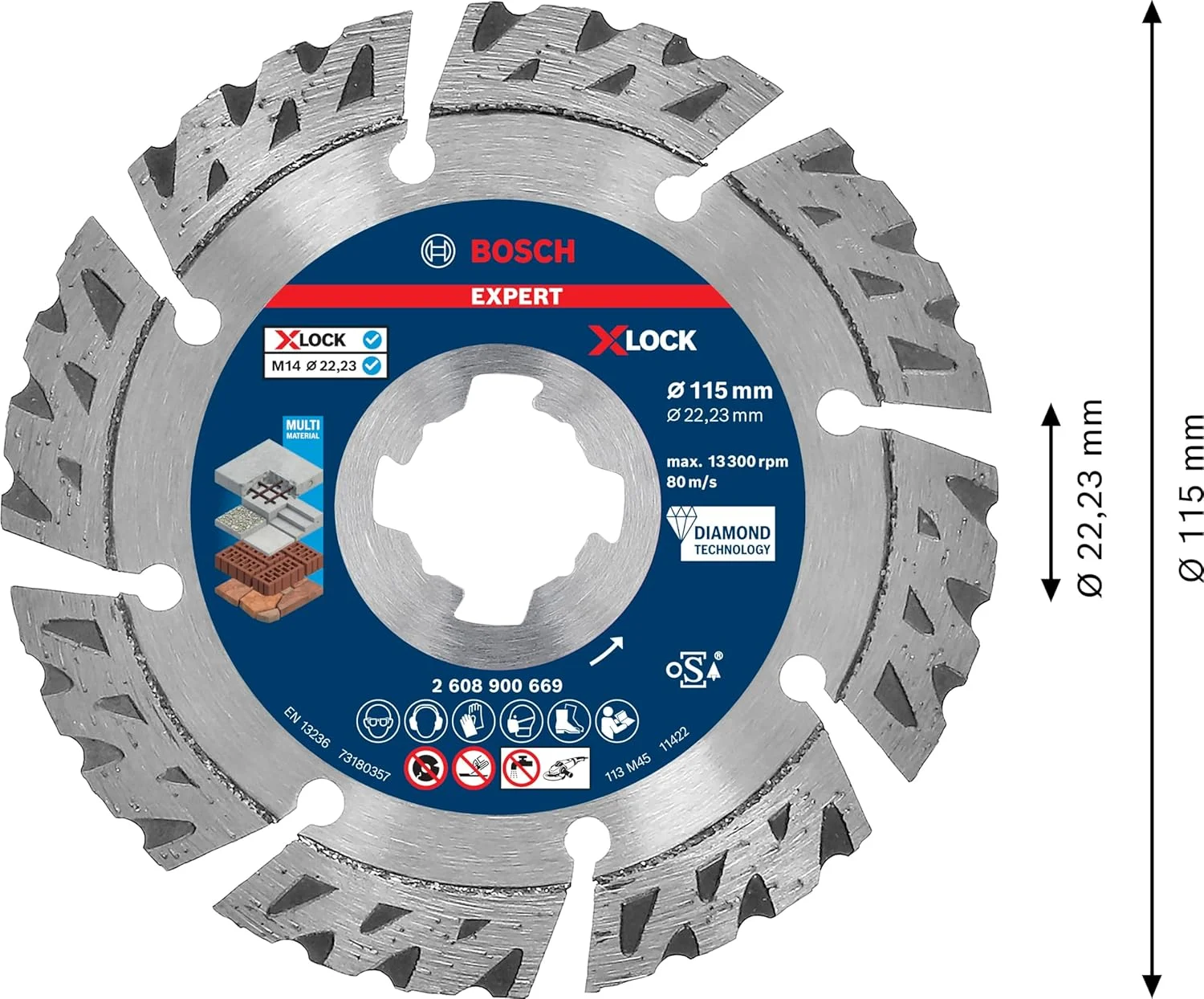 صفحه برش الماسه چند منظوره بوش Expert MultiMaterial X-LOCK (قطر ۱۱۵ میلی متر، لوازم جانبی فرز) صفحه برش الماسه چند منظوره بوش Expert MultiMaterial X-LOCK (قطر ۱۱۵ میلی متر، لوازم جانبی فرز)
