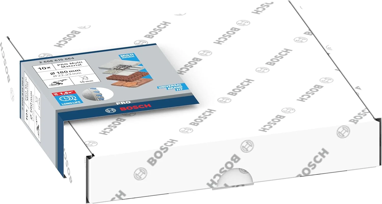 بسته 10 عددی صفحه برش الماسه چند منظوره بوش PRO برای سوراخ 22.23 میلیمتری و سنگ فرزهای بزرگ (برای بتن، بتن مسلح، قطر 180 میلیمتر، لوازم جانبی حرفهای سنگ فرز بزرگ) بسته 10 عددی صفحه برش الماسه چند منظوره بوش PRO برای سوراخ 22.23 میلیمتری و سنگ فرزهای بزرگ (برای بتن، بتن مسلح، قطر 180 میلیمتر، لوازم جانبی حرفهای سنگ فرز بزرگ)