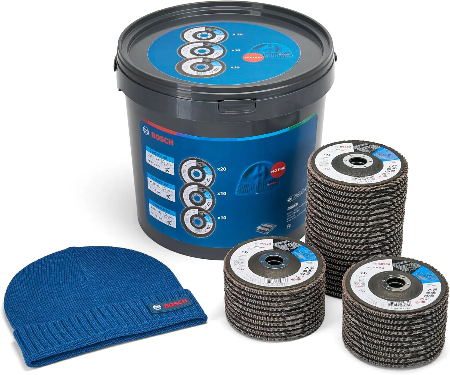 بوش 40 عدد دیسک فلپ X551 Expert برای فلز + ست کلاه (برای فلز، فولاد، چدن، قطر 115 میلی متر، درجه زبری 40/60/80، M14، لوازم جانبی حرفه ای فرز زاویه ای) بوش 40 عدد دیسک فلپ X551 Expert برای فلز + ست کلاه (برای فلز، فولاد، چدن، قطر 115 میلی متر، درجه زبری 40/60/80، M14، لوازم جانبی حرفه ای فرز زاویه ای)