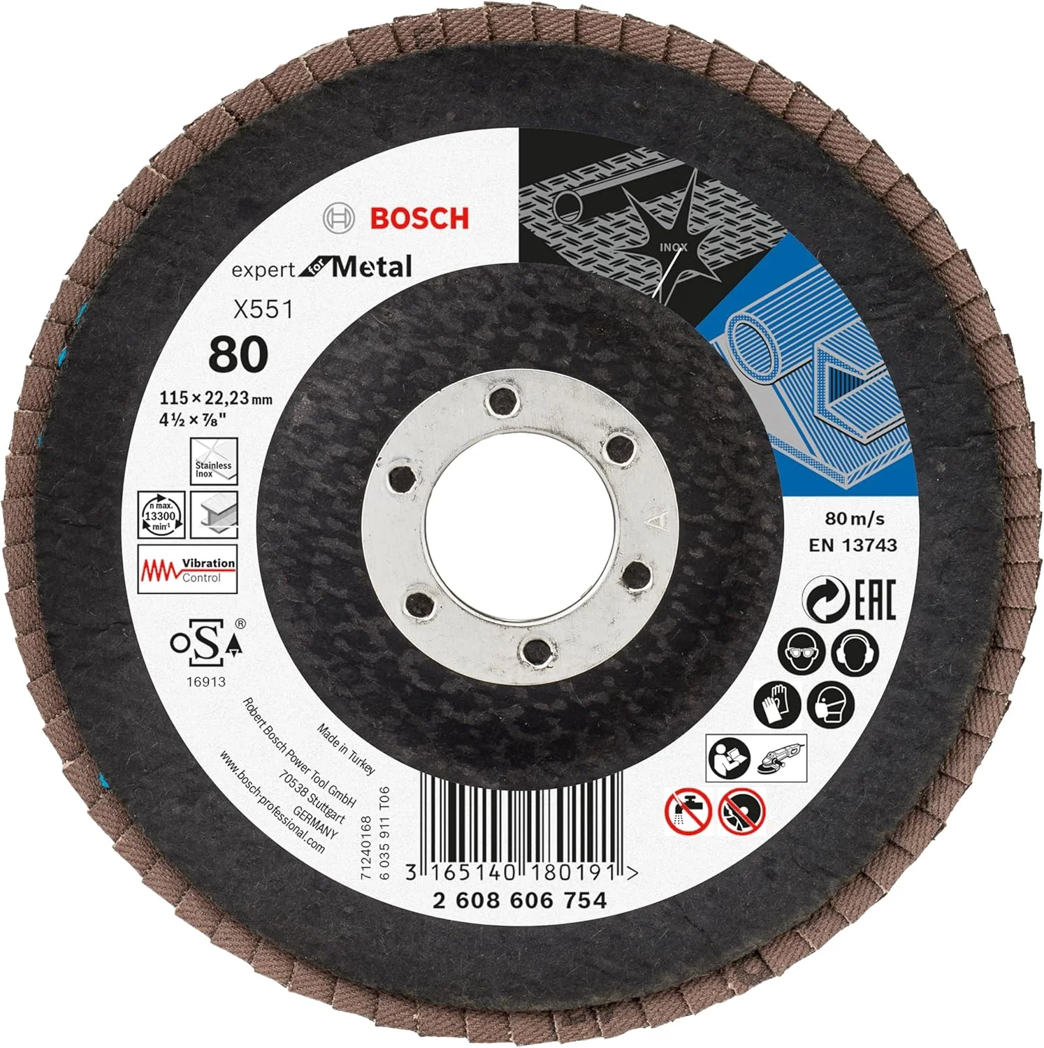 بوش 40 عدد دیسک فلپ X551 Expert برای فلز + ست کلاه (برای فلز، فولاد، چدن، قطر 115 میلی متر، درجه زبری 40/60/80، M14، لوازم جانبی حرفه ای فرز زاویه ای) بوش 40 عدد دیسک فلپ X551 Expert برای فلز + ست کلاه (برای فلز، فولاد، چدن، قطر 115 میلی متر، درجه زبری 40/60/80، M14، لوازم جانبی حرفه ای فرز زاویه ای)