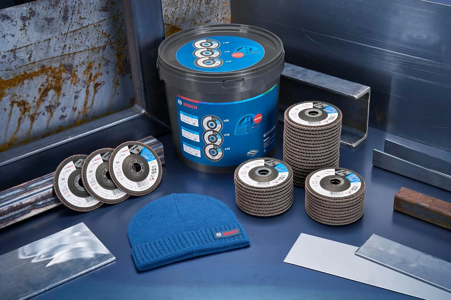 بوش 40 عدد دیسک فلپ X551 Expert برای فلز + ست کلاه (برای فلز، فولاد، چدن، قطر 115 میلی متر، درجه زبری 40/60/80، M14، لوازم جانبی حرفه ای فرز زاویه ای) بوش 40 عدد دیسک فلپ X551 Expert برای فلز + ست کلاه (برای فلز، فولاد، چدن، قطر 115 میلی متر، درجه زبری 40/60/80، M14، لوازم جانبی حرفه ای فرز زاویه ای)