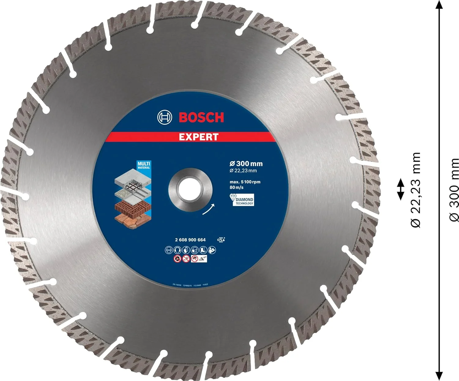 صفحه برش الماسه چند منظوره بوش پروفشنال اکسپرت (قطر 300 میلی متر، لوازم جانبی فرز)