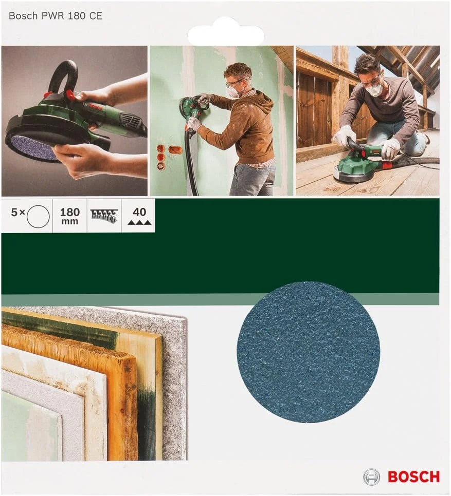 صفحه سنباده بوش مدل 2609256D36، قطر 180 میلی متر، درجه زبری G40، چند رنگ