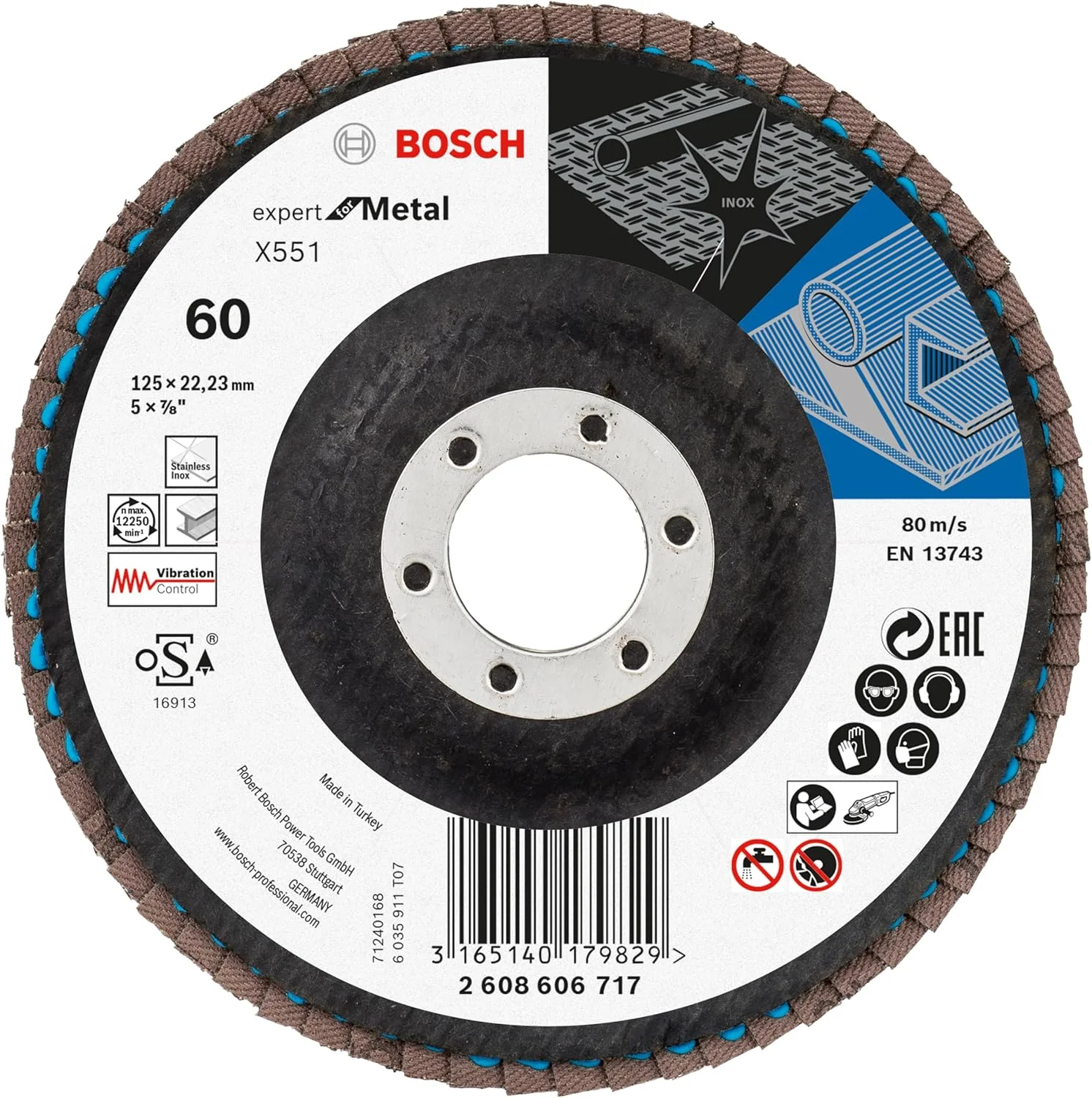 مجموعه دیسک فلاپ X551 Expert بوش برای فلز (مناسب فلز، فولاد، چدن، قطر 125 میلی متر، زبری 40/60/80، M14، لوازم جانبی حرفه ای سنگ فرز) به همراه کلاه مجموعه دیسک فلاپ X551 Expert بوش برای فلز (مناسب فلز، فولاد، چدن، قطر 125 میلی متر، زبری 40/60/80، M14، لوازم جانبی حرفه ای سنگ فرز) به همراه کلاه